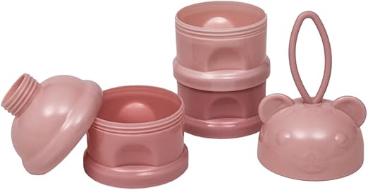 Potes Empilháveis Para Leite em Pó e Snack Rosa - Buba