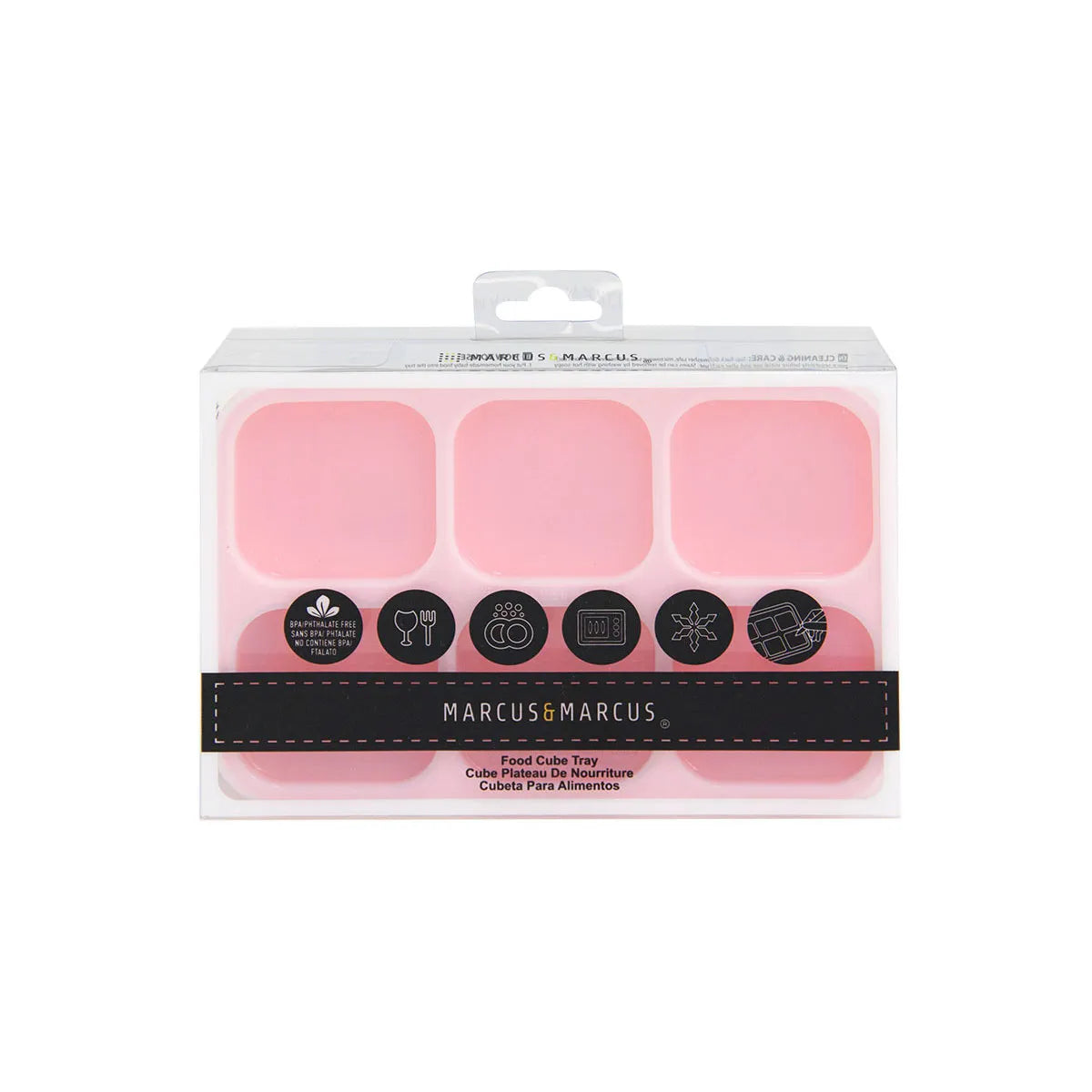 Forma para Congelar com 6 Cubos de 60ml Rosa - Marcus e Marcus