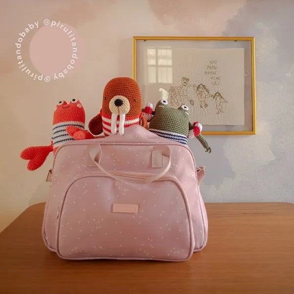 Bolsa Maternidade Grande Bolinhas Rosa - Pirulitando