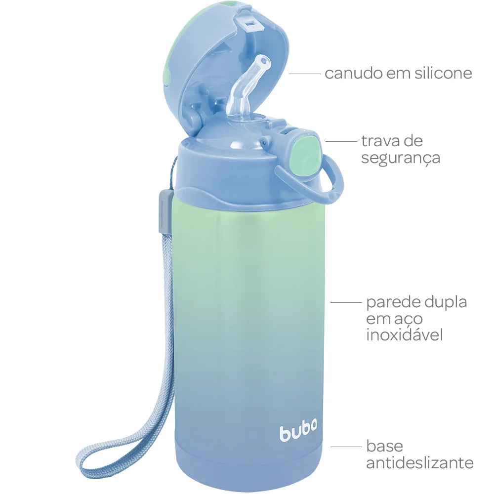 Copo Térmico Parede Dupla Degrade Azul - Buba