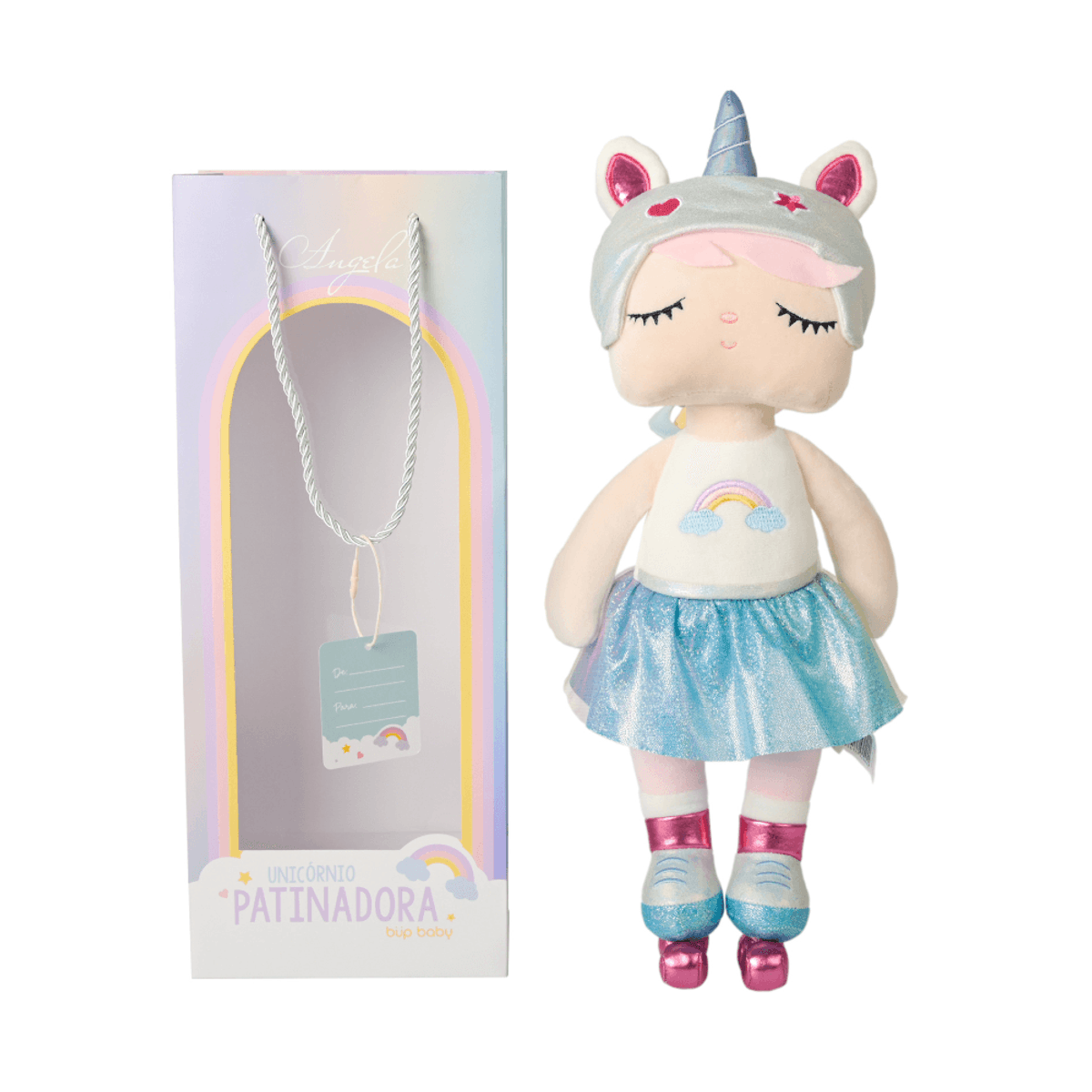 Boneca Ângela Unicórnio Patinadora 33cm - Metoo