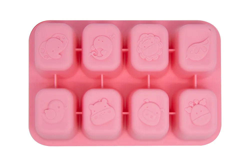 Forma para Congelar com 8 Cubos de 30ml Rosa - Marcus e Marcus