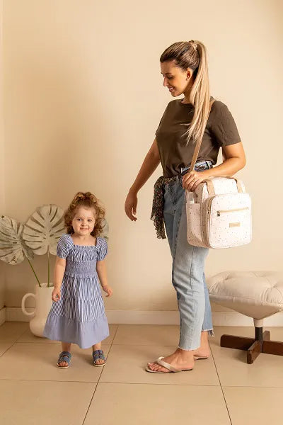 Bolsa Maternidade Média Confete Marfim - Pirulitando