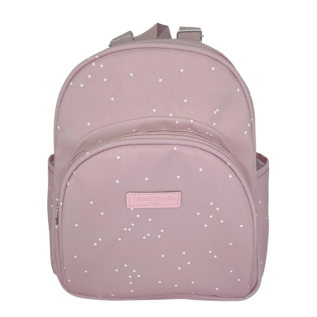 Mochila Maternidade Pequena Bolinhas Rosa - Pirulitando