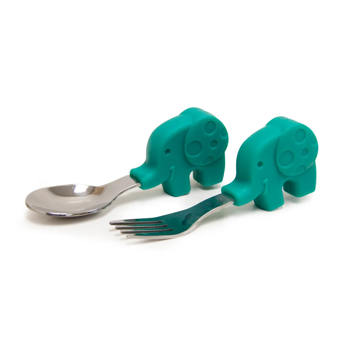 Kit de Alimentação com Copo Anatômico Elefante Ollie - Marcus & Marcus