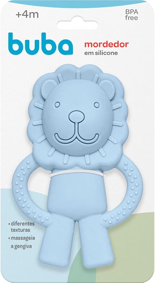 Mordedor em Silicone Leãozinho Azul - Buba