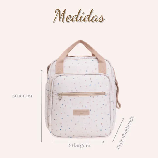 Bolsa Maternidade Média Confete Marfim - Pirulitando