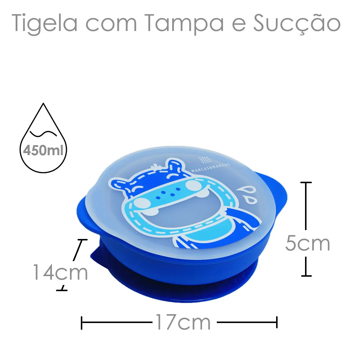 Tigela Com Sucção E Tampa - Marcus E Marcus - Hl