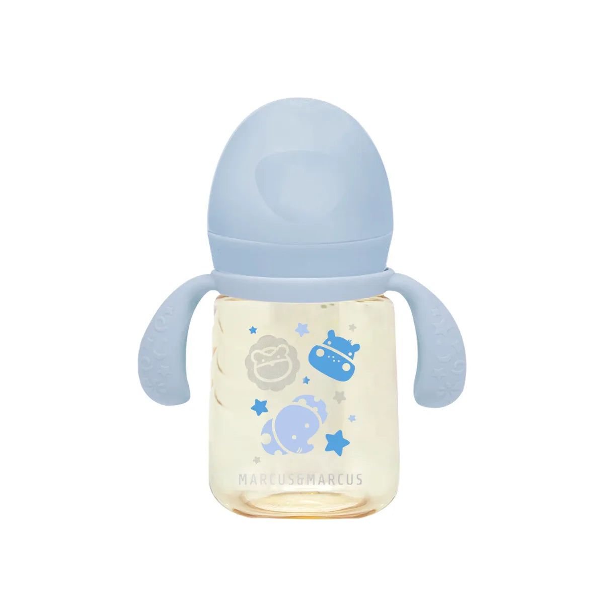 Copo De Transição Bico E Canudo Em Silicone 180ml Azul