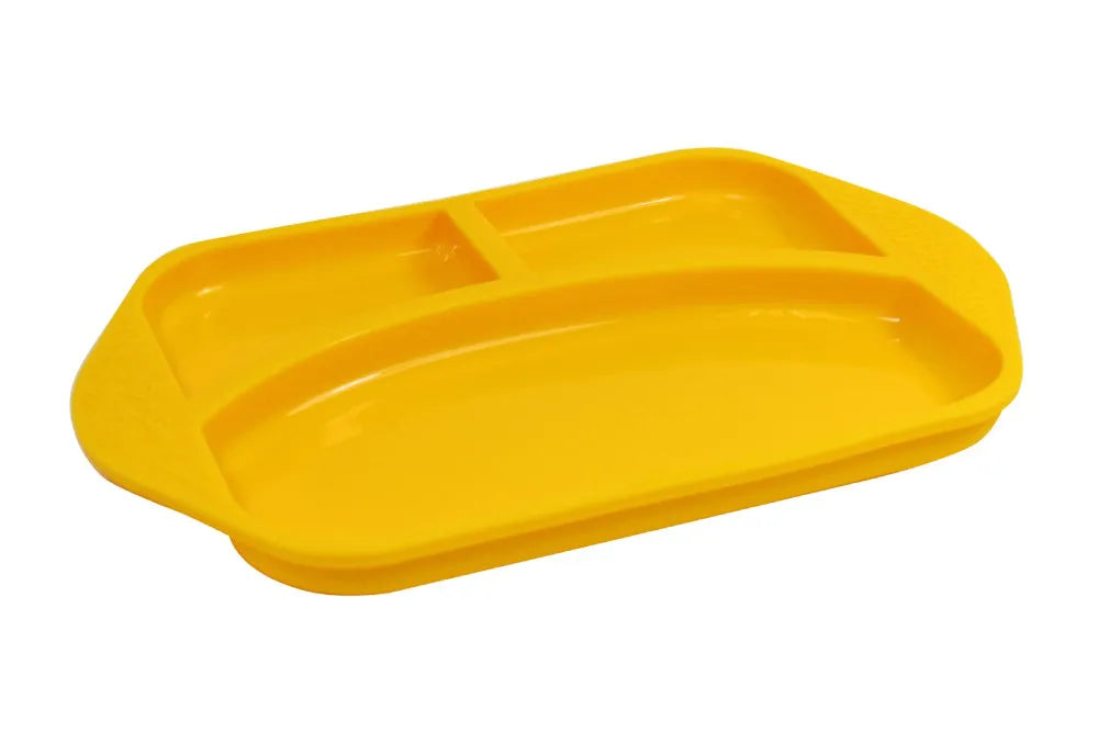Prato com 3 Divisórias em Silicone Amarelo - Marcus & Marcus