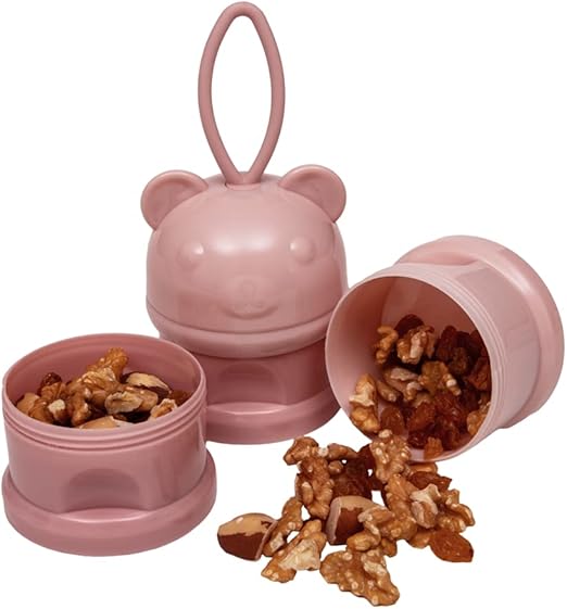 Potes Empilháveis Para Leite em Pó e Snack Rosa - Buba