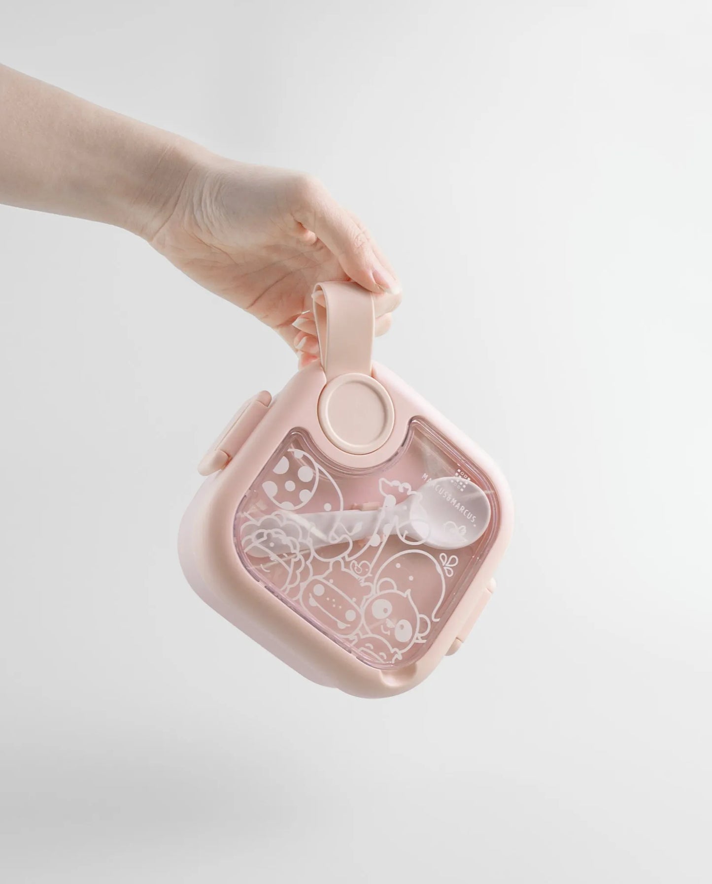 Kit de Alimentação c/ Tigela, Colher e Tesoura Rosa- Marcus & Marcus