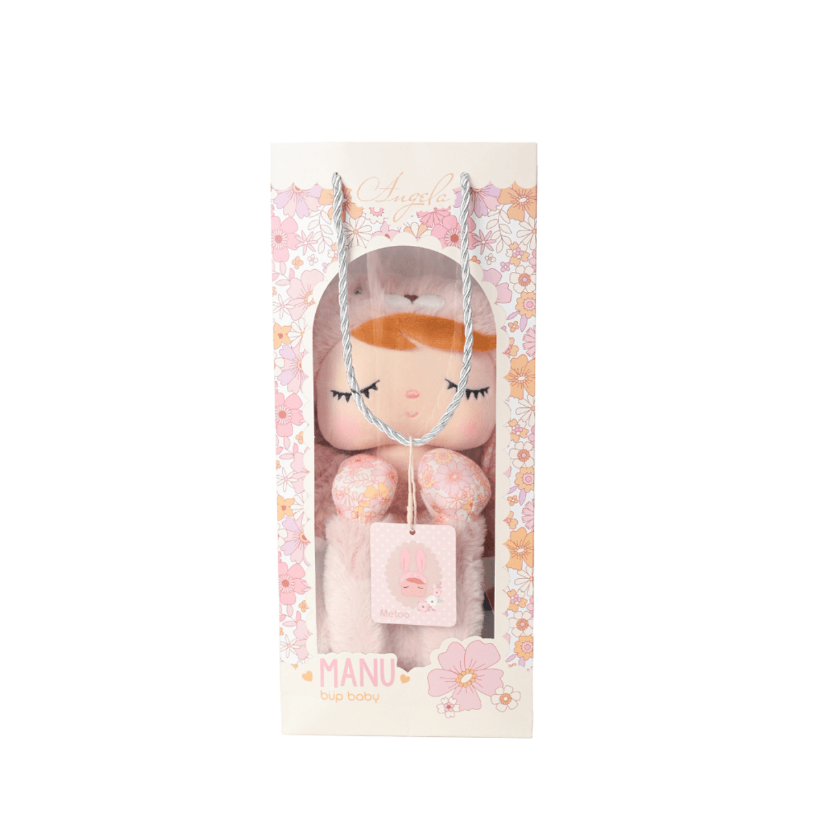 Boneca Ângela Plush Manu Coelha Rosa 33cm - Metoo