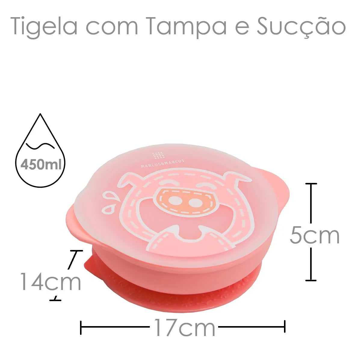 Tigela Com Sucção E Tampa - Marcus E Marcus - Porp