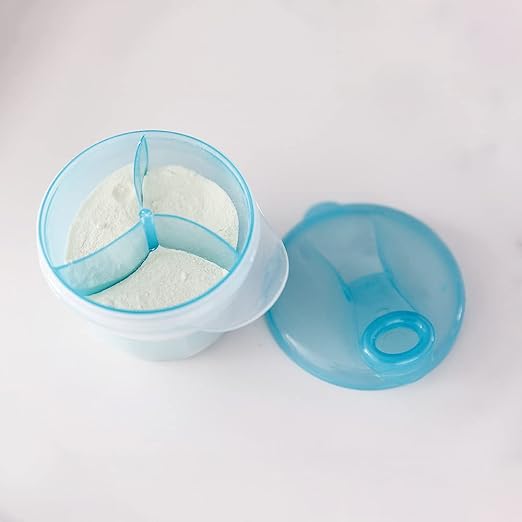 Pote Para Leite Em Pó Com Divisória Azul - Buba