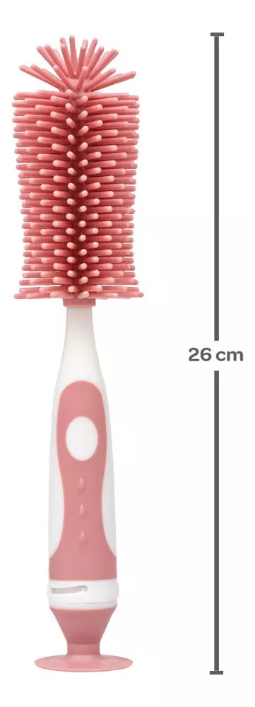 Escova para Mamadeira em Silicone Rosa - Buba