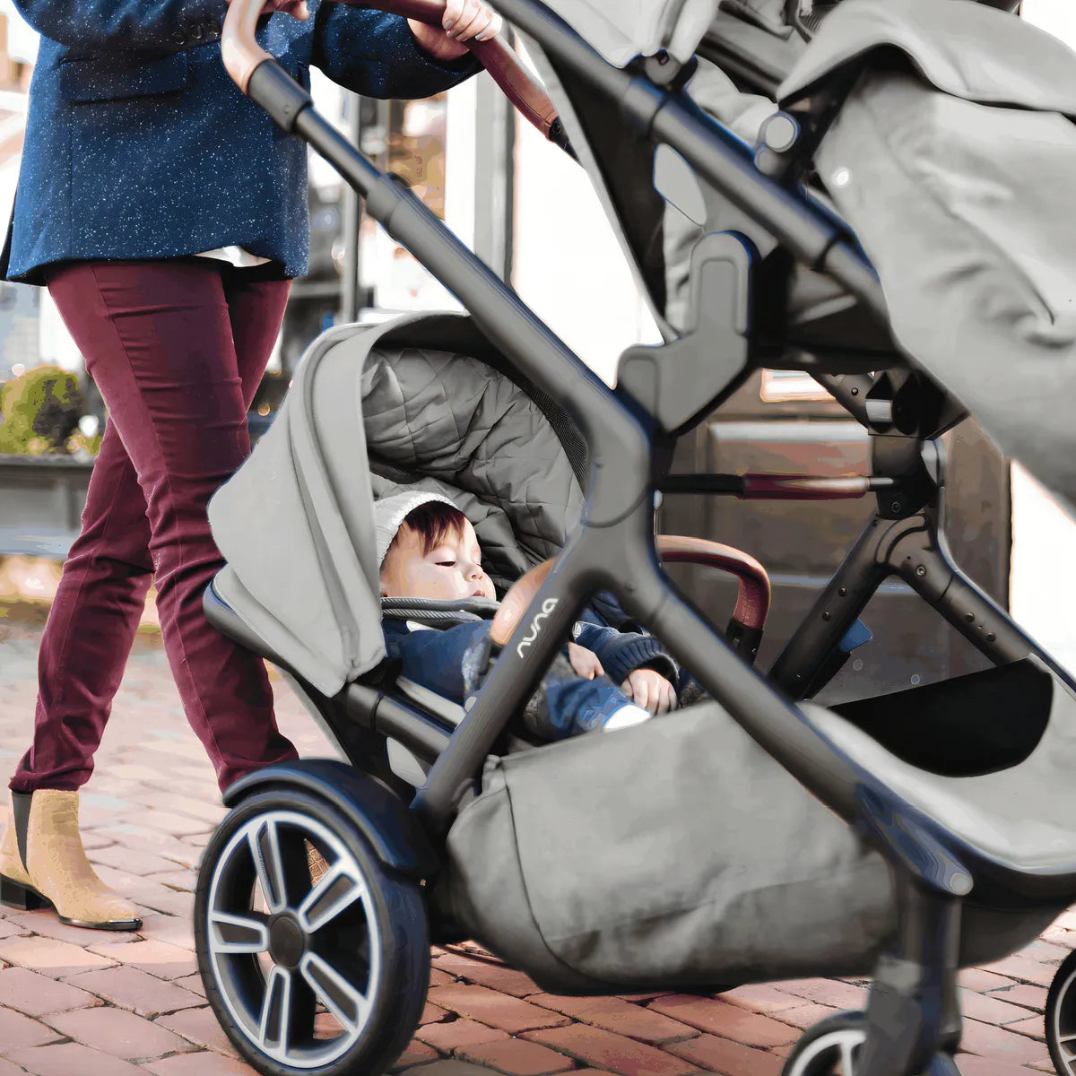 Carrinho Demi Grow Cinza Mescla Oxford - Nuna