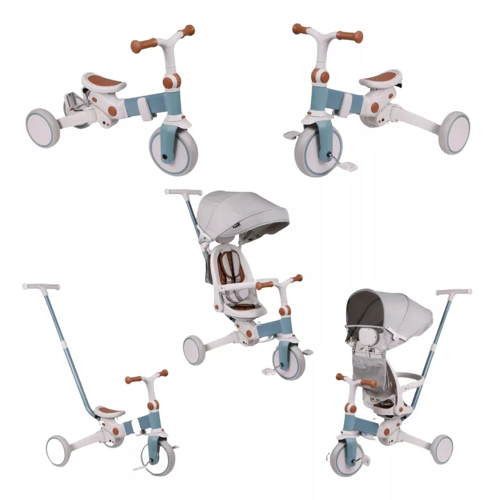 Tricíclo Multifuncional E-lite Trike - Off White/Azul - Premium Baby