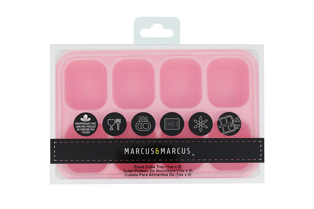 Forma para Congelar com 8 Cubos de 30ml Rosa - Marcus e Marcus