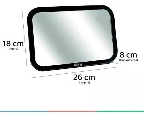 Espelho Retrovisor para Banco Traseiro Grande - Clingo
