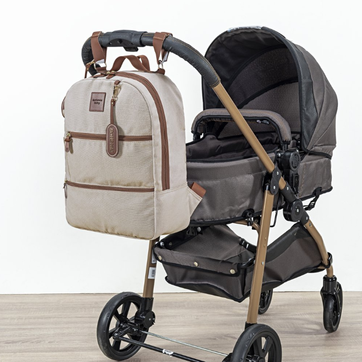 Mochila Bambino com Porta Chupeta Areia - Batistela Baby