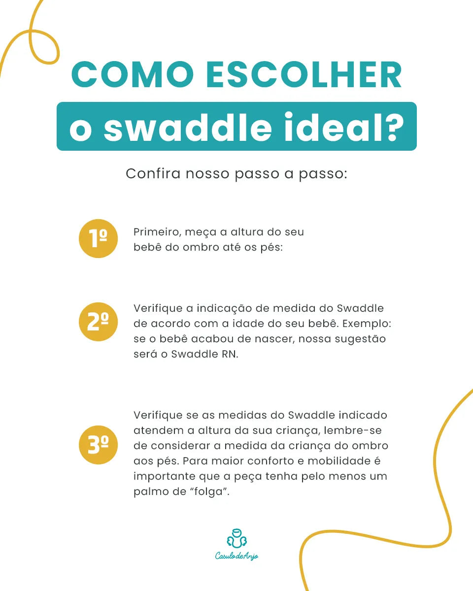 Saco de Dormir Swaddle em Algodão Natural Vichy Amarelo - Casulo De Anjo