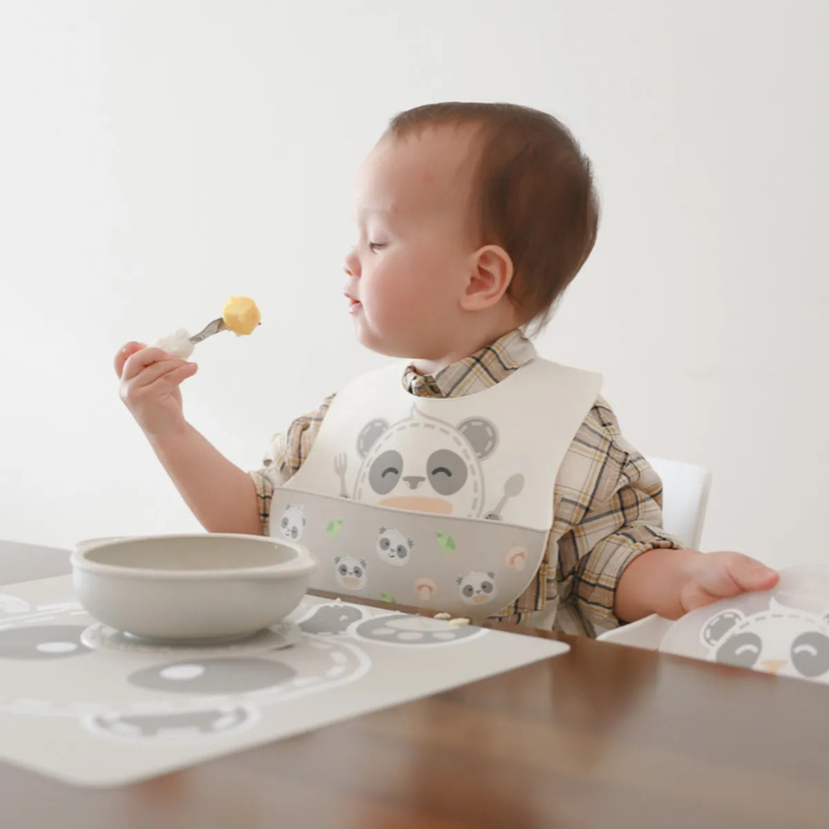 Primeiro Jogo De Colher E Garfo Com Inox Panda Pebble