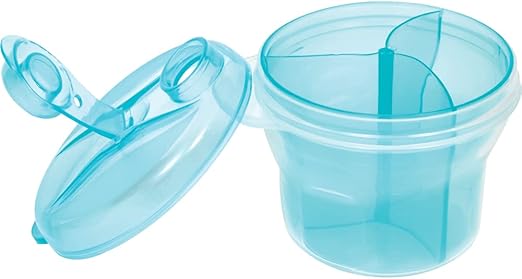 Pote Para Leite Em Pó Com Divisória Azul - Buba