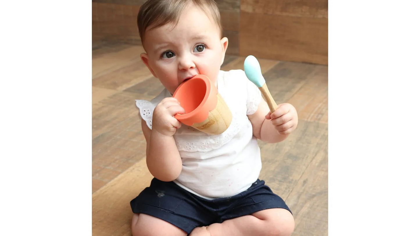 Copo de Treinamento em Bambo Rosa e Azul - Fisher Price