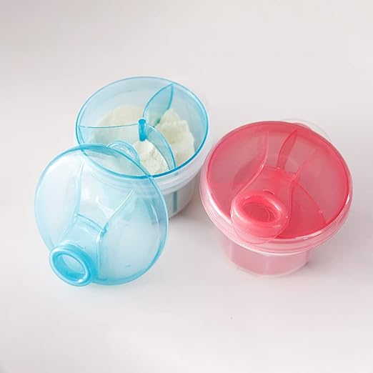 Pote Para Leite Em Pó Com Divisória Azul - Buba