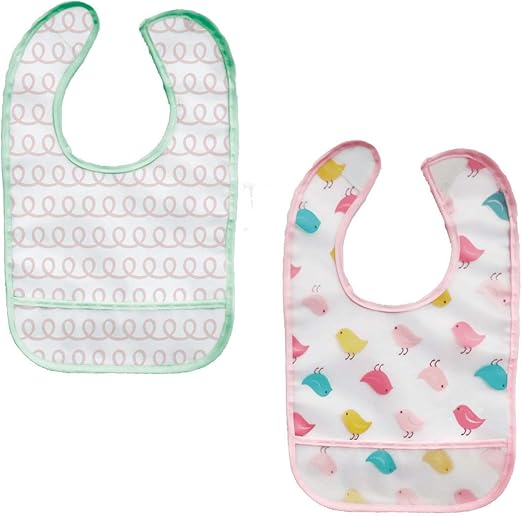 Kit 2 Babadores com Pega migalhas Passarinho - Buba