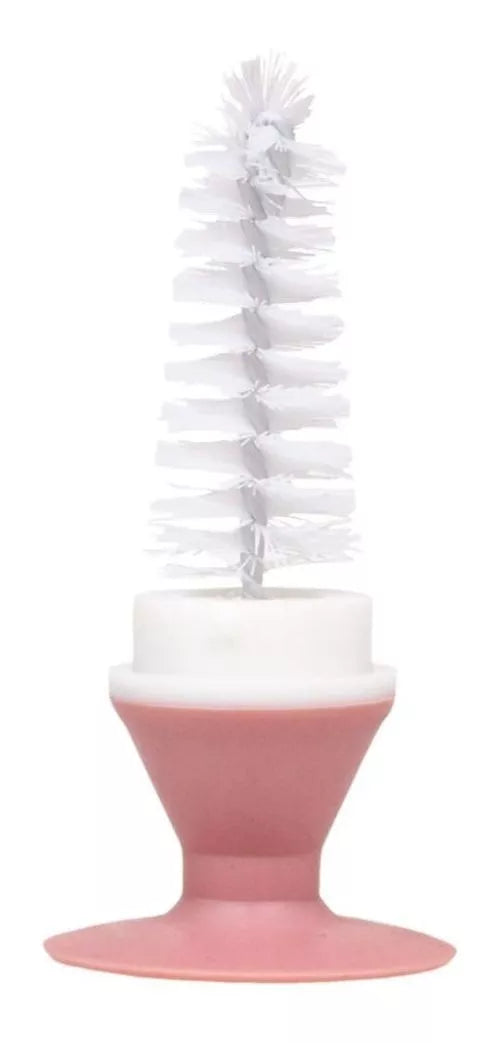 Escova para Mamadeira em Silicone Rosa - Buba