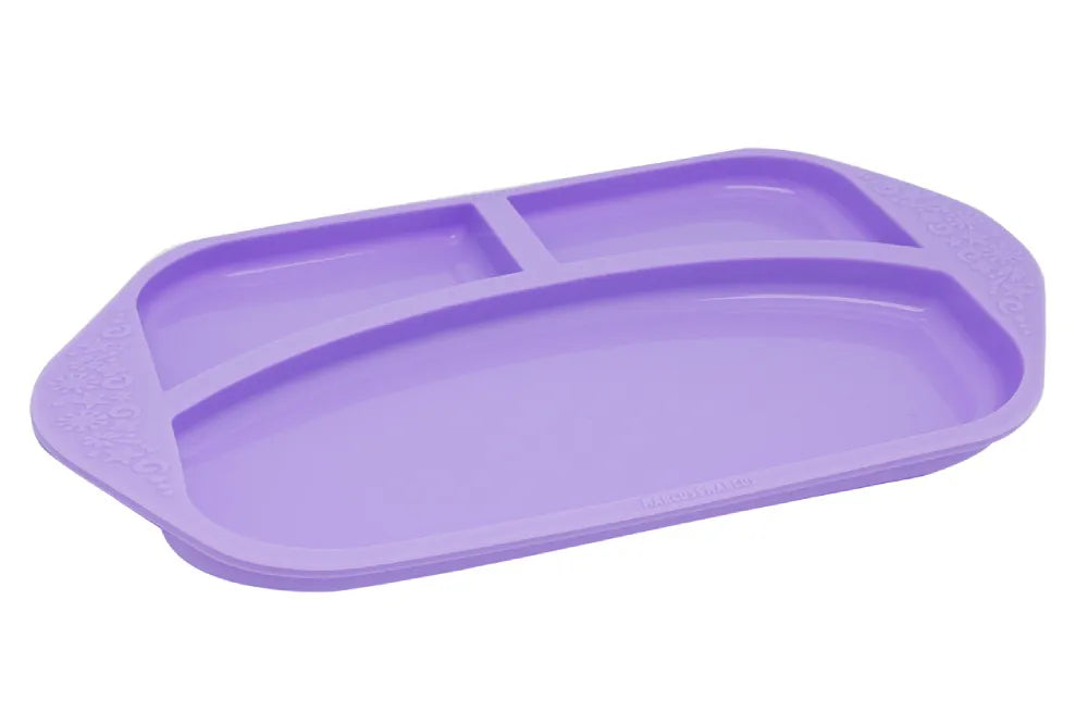 Prato com 3 Divisórias em Silicone Lilás - Marcus & Marcus