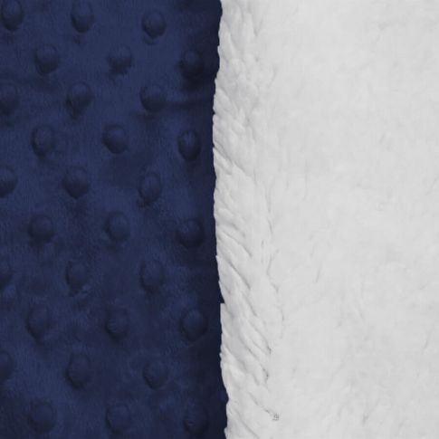 Cobertor Plush Com Sherpa Dots Bolinhas Azul Navy - Laço Bebê
