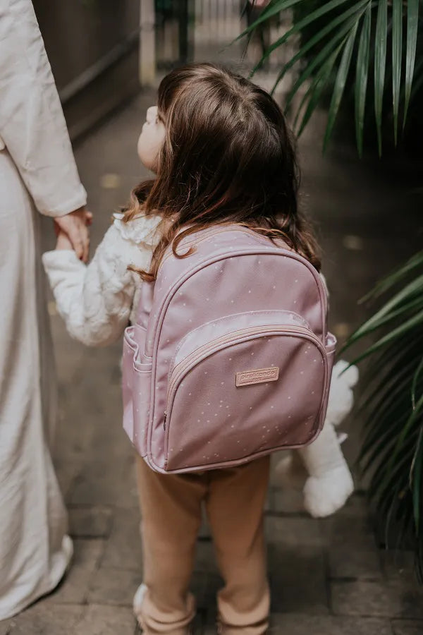Mochila Maternidade Pequena Bolinhas Rosa - Pirulitando