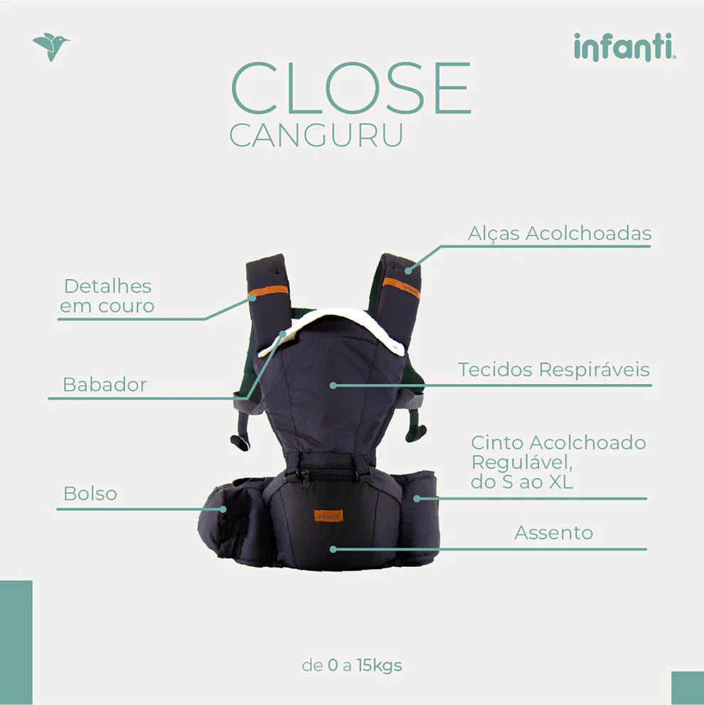 Canguru Close 5 Em 1 Preto - Infanti