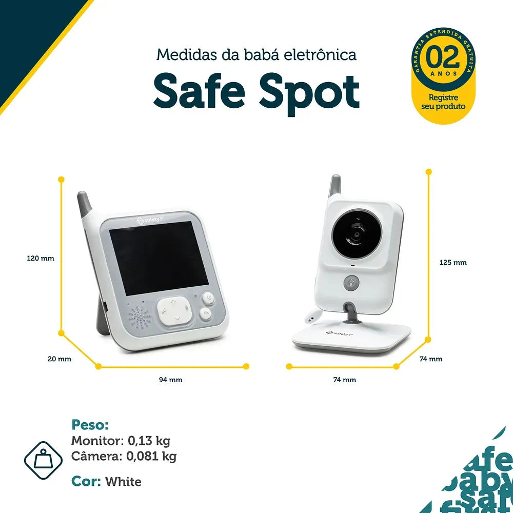Babá Eletrônica Spot Sf1 White - Safety