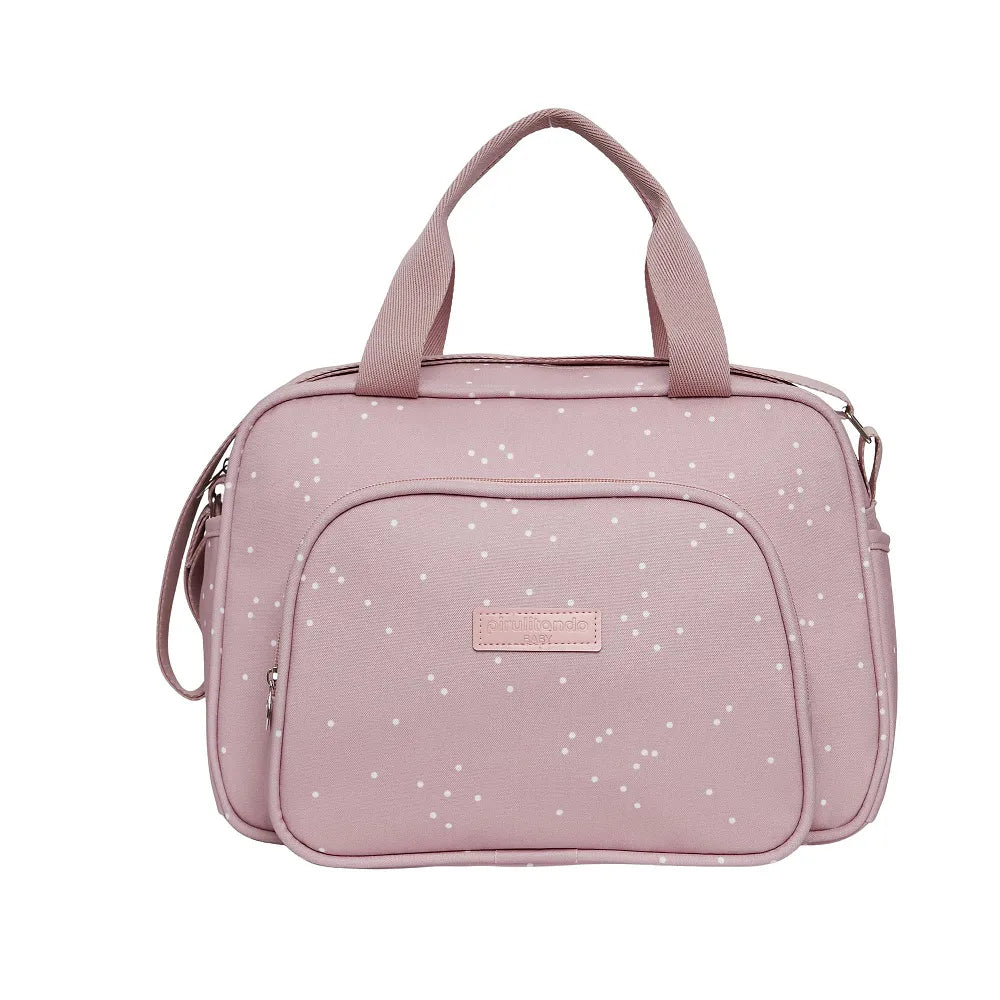 Bolsa Maternidade Média Bolinhas Rosa - Pirulitando