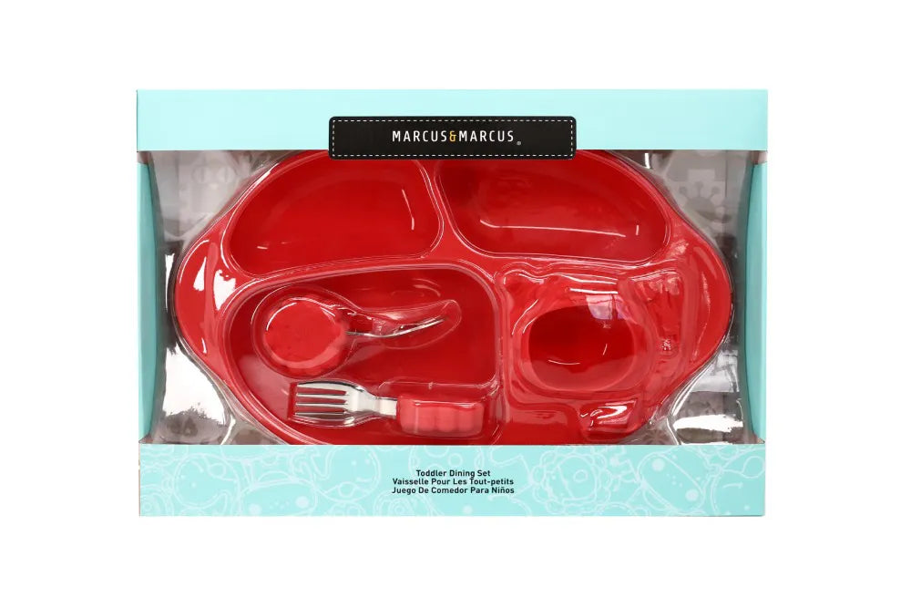 Kit Alimentação Prato C/4 Divisórias E Primeiro Garfo E Colher - Leão Marcus