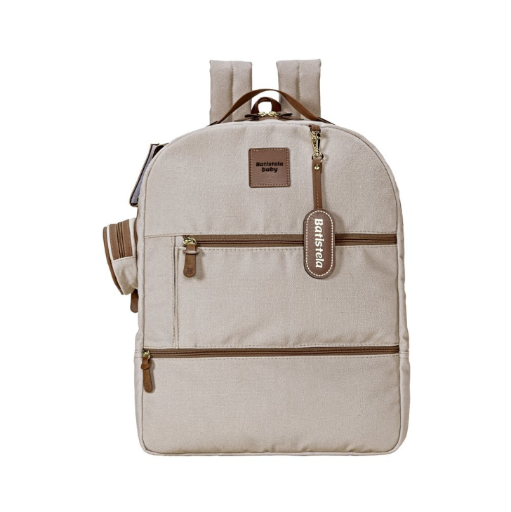 Mochila Bambino com Porta Chupeta Areia - Batistela Baby