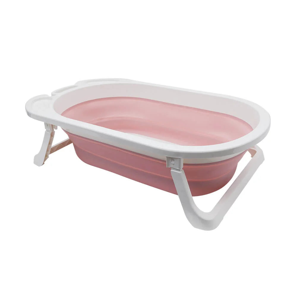 Banheira Portátil Dobrável Rosa - Buba