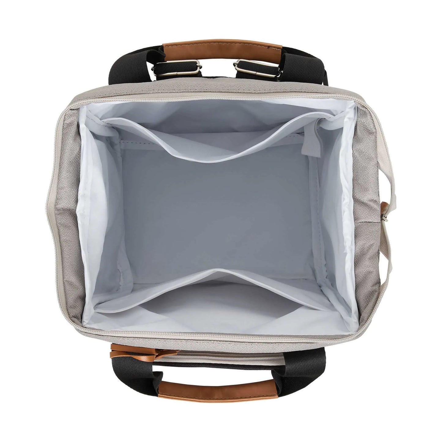 Mochila Média Abraço Com Bolso Frontal Térmico Cinza C/ Preto - Pirulitando