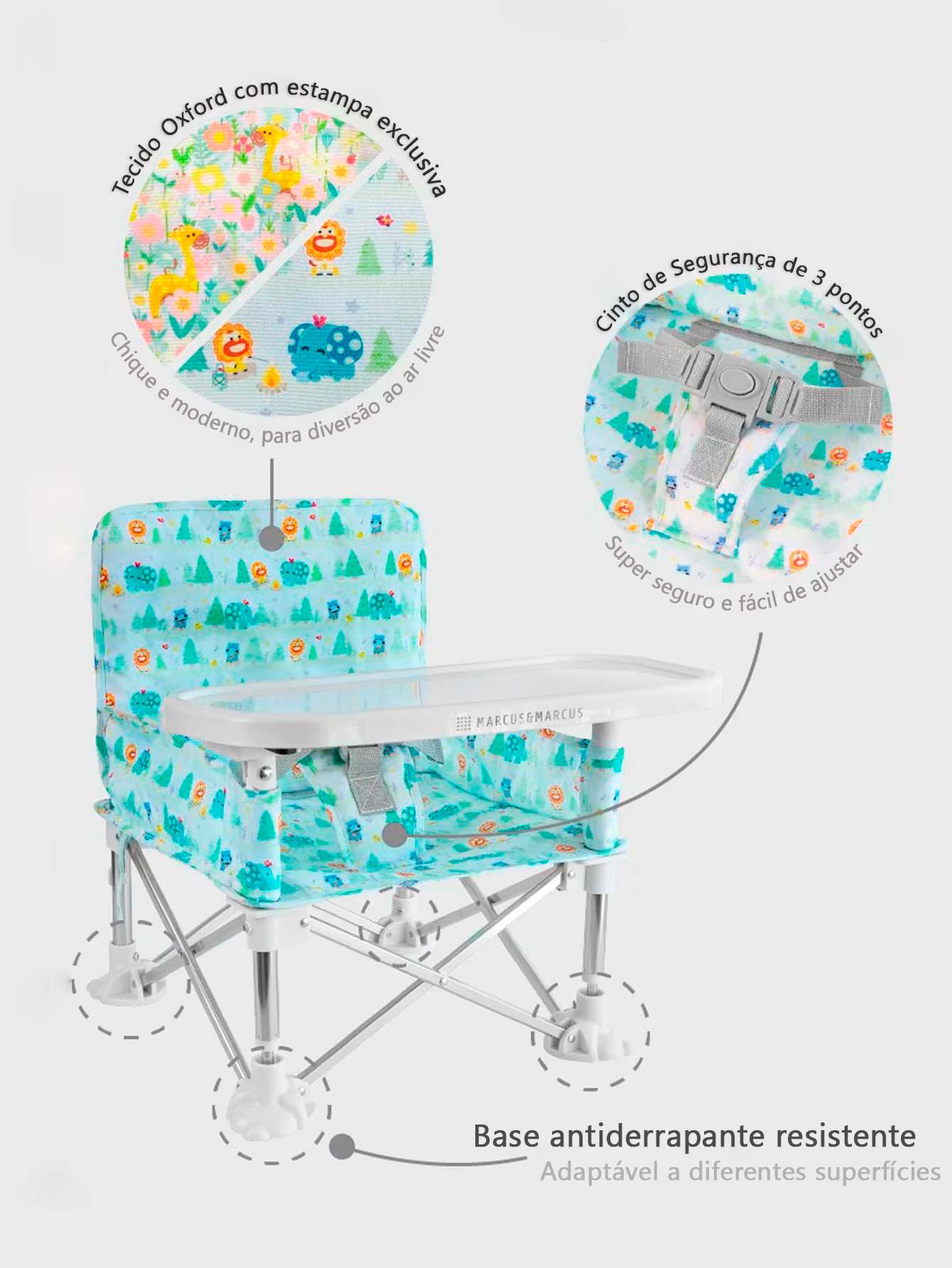 Cadeira Baby Outdoor Dobrável Verde Até 15 Kg - Marcus e Marcus