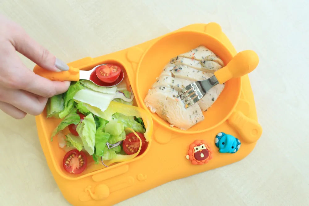 Prato com Divisória e Sucção Chef Amarelo - Marcus & Marcus