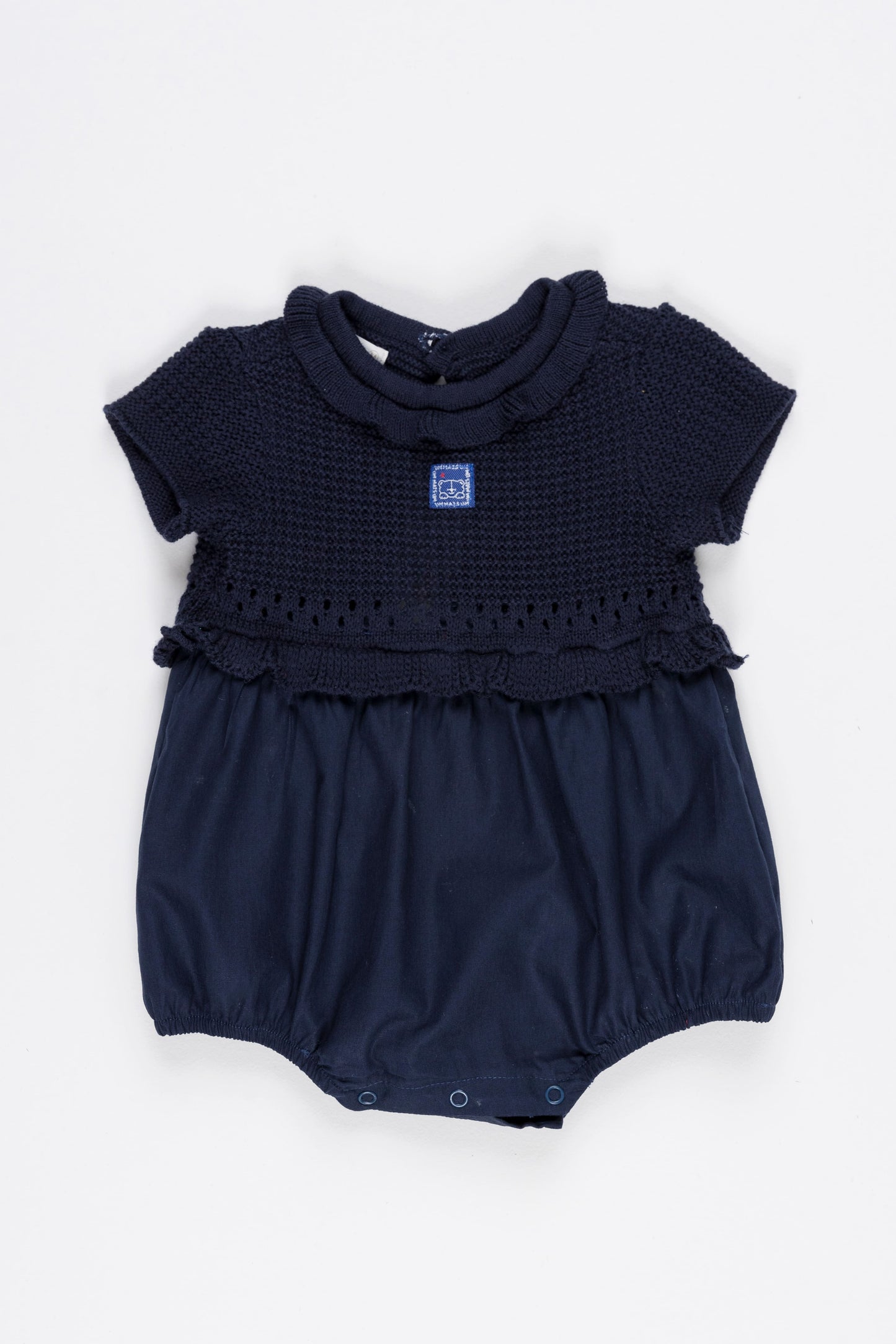 Banho de Sol com Tricot Azul Marinho - Um Mais Um