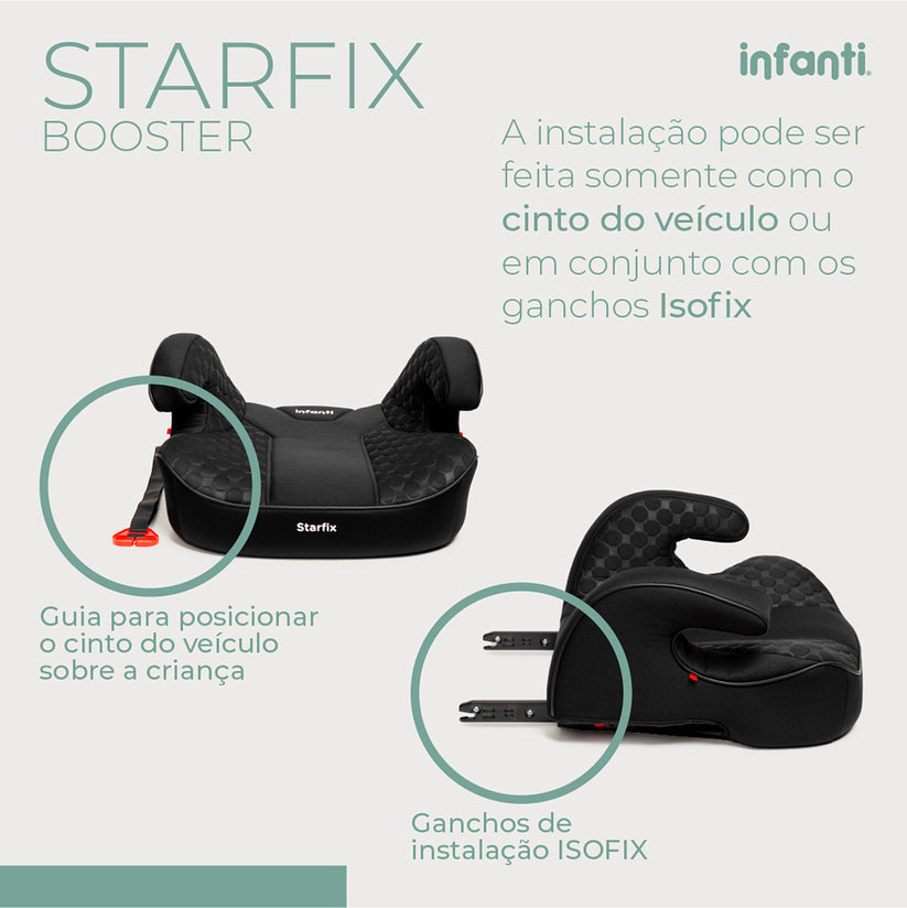 ASSENTO DE ELEVAÇÃO PARA CARRO STARFIX PRETO - INFANTI
