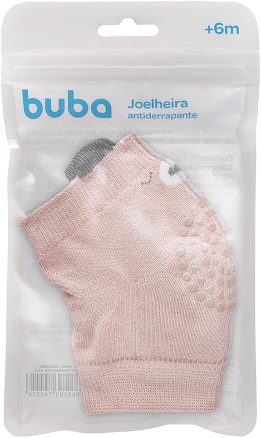 Joelheira Antiderrapante Urso Rosa - Buba