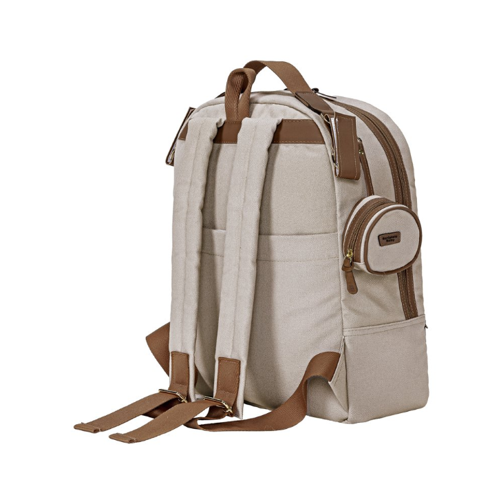 Mochila Bambino com Porta Chupeta Areia - Batistela Baby