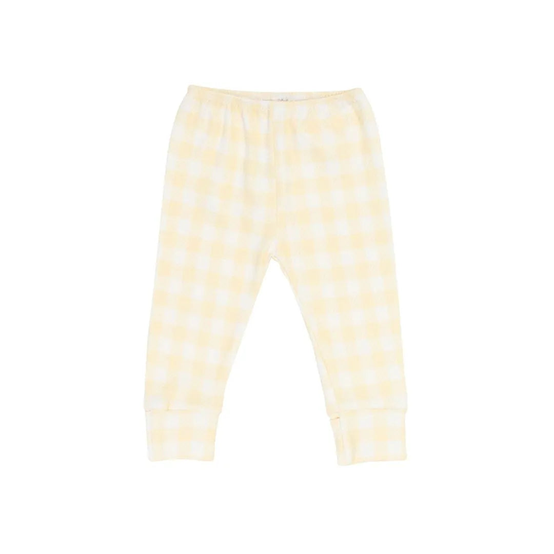 Calça Saruel Vichy Amarelo em Algodão Natural Egípcio - Casulo De Anjo