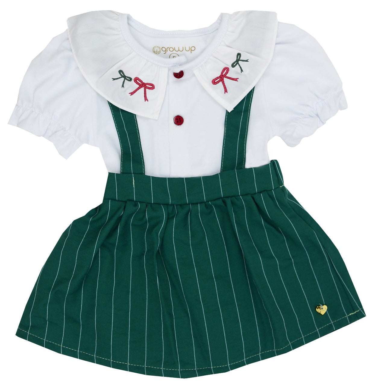 SALOPETE C/ BODY SMERALDO BRANCO - GROW UP